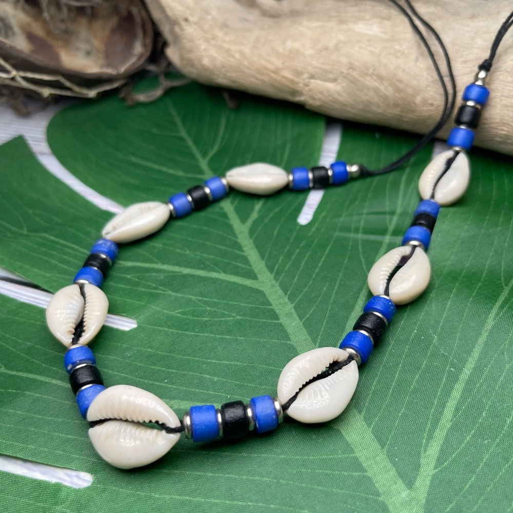 NEW Unisex Cowrie Shell w Coco Beads Adjustable Necklace Beach Surfer